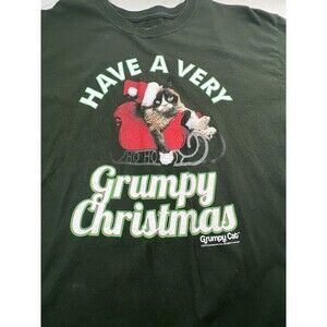 Grumpy Cat Holiday Tee‎ T-Shirt Have A Very Grumpy Christmas Licensed Size Large